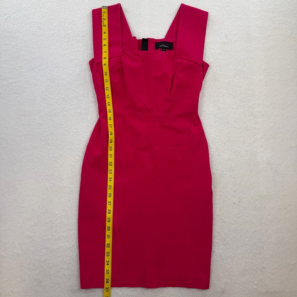 Roland Mouret Banana Republic Pink Preppy Wide Strap Cocktail Sheath Dress Sz 8P - Picture 7 of 9